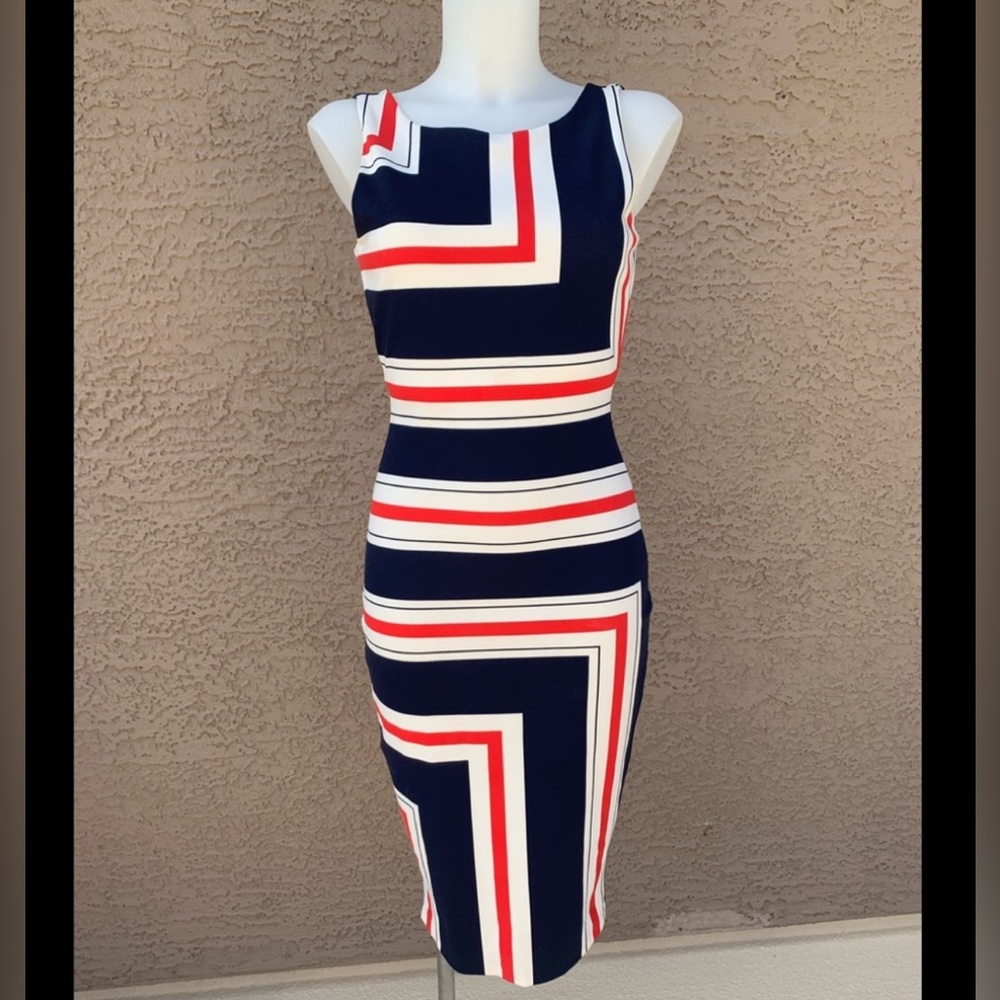 H&M Geometric Midi Dress Small